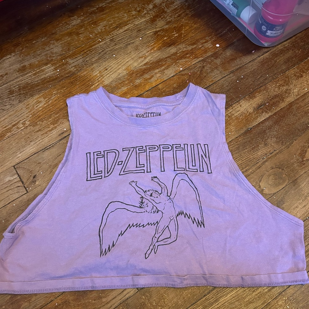 Purple Led Zeppelin Crop Tank Top